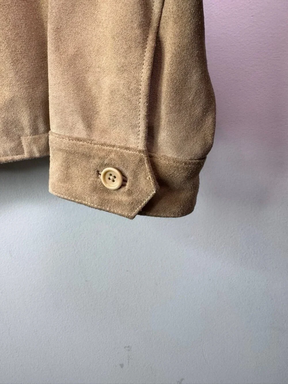 Banana Republic Men’s Suede Leather Collared Zip Up Jacket Size Small